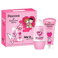 набор жен.НЕЖНЫЙ УХОД (REXONA (РЕКСОНА) "Прямо в сердце" антиперспирант 50мл+БАРХАТНЫЕ РУЧКИ крем д/рук 45 мл) 1/7