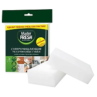 губка меламиновая MASTER FRESH (МАСТЕР ФРЕШ)  2шт эффект ластика 1/40 С0006054/7745 АКЦИЯ! Мин.заказ=3