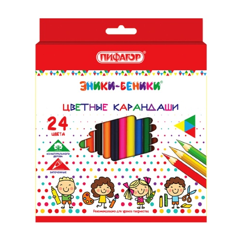 карандаши 24цвета ПИФАГОР Эники-беники заточ. 181348 карандаши 24цвета ПИФАГОР Эники-беники заточ. 181348