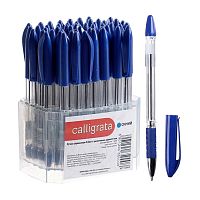 ручка шариковая синяя CALLIGRATA с резиновым держателем 1/50 129465 Мин.заказ=50