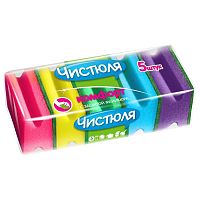 губка для посуды ЧИСТЮЛЯ Комфорт 5шт 1/42 П0303 Мин.заказ=3