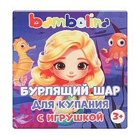 шарик для ванны BAMBOLINA (БАМБОЛИНА) 130г с игрушкой, бурлящий ,розовый 1/16 3145801 Мин.заказ=2