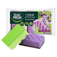 губка для посуды MASTER FRESH (МАСТЕР ФРЕШ)  5шт XL-размер Strong effect 1/36 6512/8185 Мин.заказ=3
