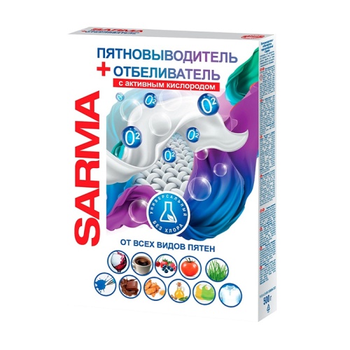 пятновыводитель-отбеливатель SARMA (САРМА) 500г 1/22 04523 АКЦИЯ!