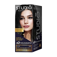 краска для волос STUDIO 3D (СТУДИО) Holography  1.0 Чёрный 03067