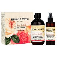 набор жен.Elegans and Fortis "Rose, Peony, Daffodil"  (гель д/д 300мл+спрей д/тела 150мл) Дельта Парфюм 1/12