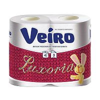 бумага туалетная VEIRO (ВЕЙРО) Luxoria 3сл 4шт белая 1/10 5С34ОМ Мин.заказ=3