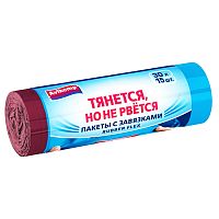 пакеты для мусора  30л 15шт с завязками Rubber Flex Prestige AVIKOMP (АВИКОМП) 1/20 88997  АКЦИЯ! Мин.заказ=2