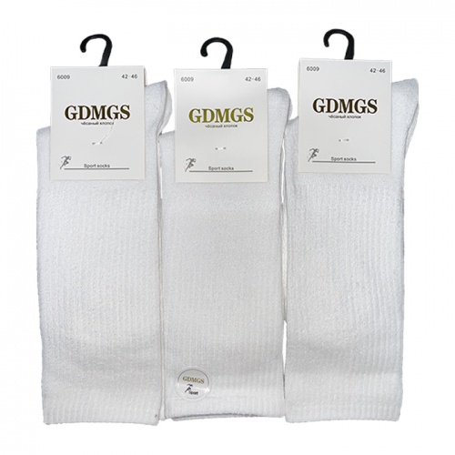 носки мужские высокие GDMGS р-р42-46 белые 1/10 6009 Мин.заказ=10