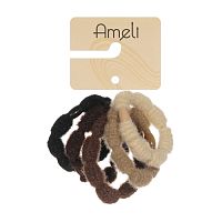 резинка для волос 5шт AMELI мех 3150623 1/12