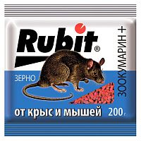 рубит (Rubit) ЗООКУМАРИН+ зерно 200г от крыс и мышей 1/30 24983 Мин.заказ=5