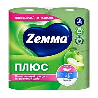 бумага туалетная ZEMMA (ЗЕММА) 2сл 4шт яблоко 1/16 Мин.заказ=2