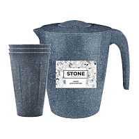 набор для напитков STONE Sugar&Spice (кувшин 1,9л+3стакана*0,35л)темный камень 1/5 SE182811026 Пластик Репаблик