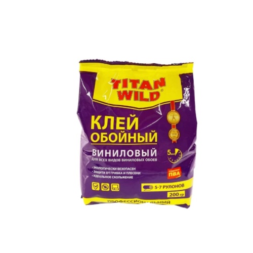 клей обойный TITAN (ТИТАН) WILD 200гр виниловый 1/36 фото 2 клей обойный TITAN (ТИТАН) WILD 200гр виниловый 1/36 фото 2