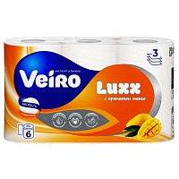 бумага туалетная VEIRO (ВЕЙРО) LUXX 3сл 6шт Манго 1/8 5С36M Мин.заказ=2