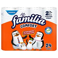 бумага туалетная FAMILIA (ФАМИЛИЯ) 2сл 24шт  Комфорт 1/3