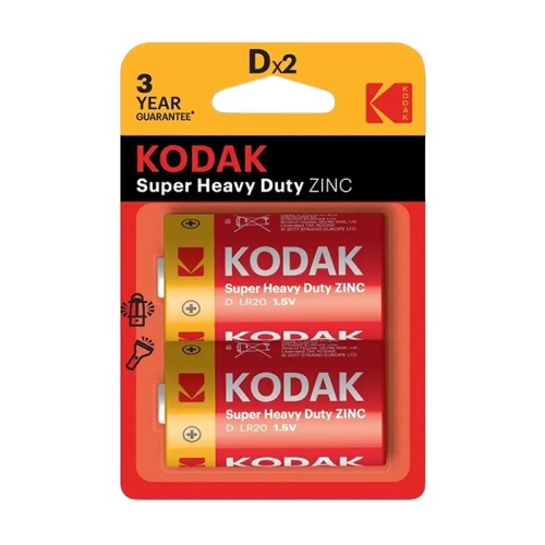 батарейки KODAK (КОДАК) R20 HD 2шт 33601/5138