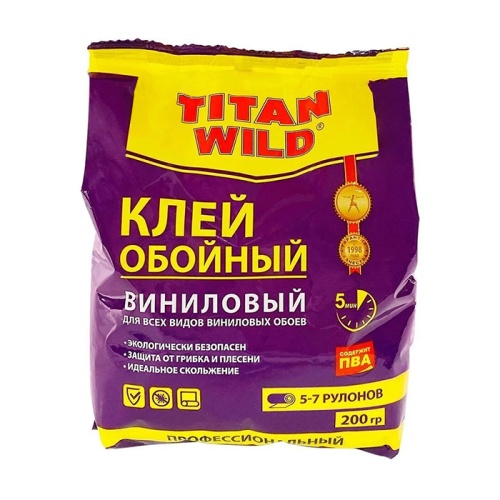 клей обойный TITAN (ТИТАН) WILD 200гр виниловый 1/36 клей обойный TITAN (ТИТАН) WILD 200гр виниловый 1/36