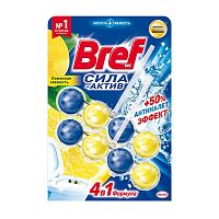 освежитель для туалета подвеска шарики BREF (БРЕФ) 2*50г Сила-актив Лимон 1/10