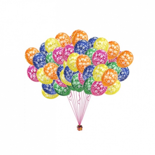 воздушные шары 100шт перламутр.30см с рисунком