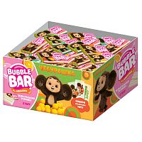 жевательная резинка  2,5г BUBBLE BAR ЧЕБУРАШКА недражированная с тату 1/100 УТ66504 Мин.заказ=100