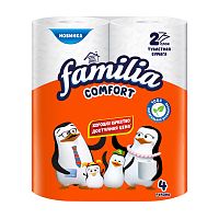 бумага туалетная FAMILIA (ФАМИЛИЯ) 2сл 4шт  Комфорт 1/16