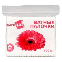 ватные палочки ВЫГОДА 100шт пакет 3072205 Мин.заказ=10