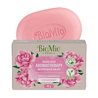 мыло туалетное BIOMIO (БИОМИО)  90г Aromatherapy,пион и эфирное масло 1/24 Мин.заказ=3