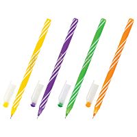 ручка шариковая синяя ЮНЛАНДИЯ CANDY масляная, корпус ассорти, линия 0,3мм, 143019 1/75 Мин.заказ=25