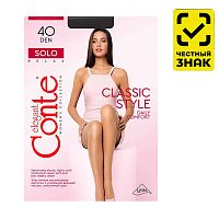 женские колготки CONTE (КОНТЕ) Solo NERO (черные) р-р6 XXL 40D 1/10