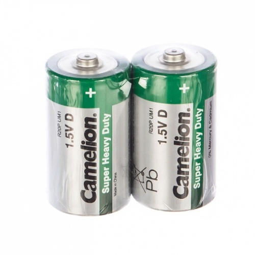 батарейки CAMELION (КАМЕЛИОН)  R20 2шт солевые 1/6  1246