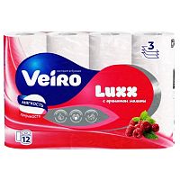 бумага туалетная VEIRO (ВЕЙРО) LUXX 3сл 12шт Малина 5С312Aroma