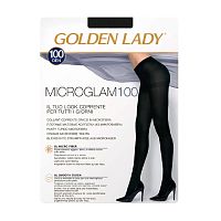 женские колготки GOLDEN LADY (ГОЛДЕН ЛЕДИ) Micro Glam NERO (черные) р-р4 100D
