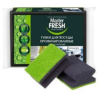 губка для посуды MASTER FRESH (МАСТЕР ФРЕШ)  2шт профилированные black 1/50 С0006373 Мин.заказ=5