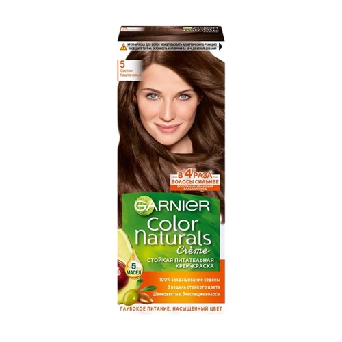 краска для волос GARNIER (ГАРНЬЕР) Колор Нэч.5 Светлый каштан 1/12