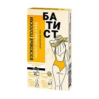 Восковые полоски БАТИСТ для тела с маслом оливы и медом 12шт 1/12