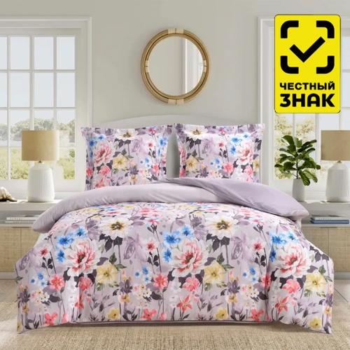 постельное белье евро MCOTTON м251 (микро-сатин) Филд