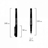 маркер черный 0,8мм BRAUBERG (БРАУБЕРГ) Super Slim 1/12 151632 Мин.заказ=12