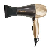 Фен DELTA DL-0909 складная ручка, 1000 Вт, коричневый с золотым 