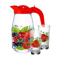 набор для воды ЯГОДНЫЙ ФРЕШ (кувшин+2стакана) 1607/2-Д г.Гусь-Хрустальный 1/4