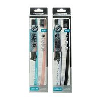 зубная щетка RENDAL (РЕНДАЛ)  Carbon Bristles средняя 2шт 1/12 3086053 АКЦИЯ!