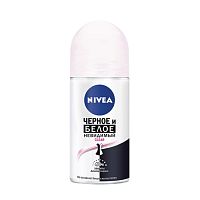 роликовый антиперспирант женский NIVEA (НИВЕЯ)  50мл Клеар Невидимая на черном/белом 1/6