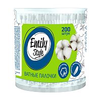 ватные палочки EMILY STYLE (ЭМИЛИ СТАЙЛ) 200шт банка 1/24 6516,7218 Мин.заказ=4