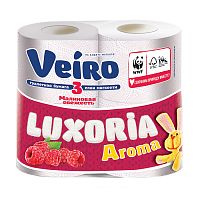 бумага туалетная VEIRO (ВЕЙРО) Luxoria 3сл 4шт Малина 1/10 5С34 Aroma Мин.заказ=3