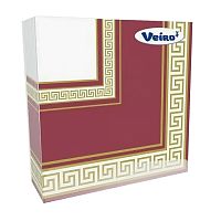 салфетки бумажные 33*33  20шт VEIRO (ВЕЙРО) Эллада бордо,трехслойные 1/14 33П3 Мин.заказ=5