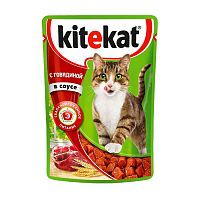 корм KITEKAT (КИТИКЕТ)   85г соус говядина 1/28  АКЦИЯ! Мин.заказ=28