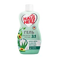 средство для мытья посуды HAUS HERZ (ХАУС ХЕРЦ)  450мл алоэ вера и масло авокадо 101331 1/12 АКЦИЯ! Мин.заказ=2