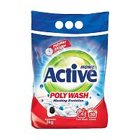 стиральный порошок ACTIVE (АКТИВ) авт. 3 кг Poly Wash,технология холодной стирки 1/4