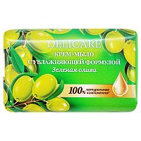 мыло туалетное DELICARE Sens Care 90г Зеленая Олива Мягкое очищение 3146283 1/24 Мин.заказ=2