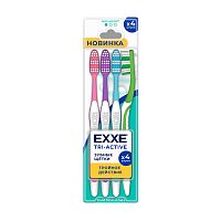 зубная щетка EXXE (ЭКС) TRI ACTIVE мягкая 4шт 7713 Мин.заказ=12